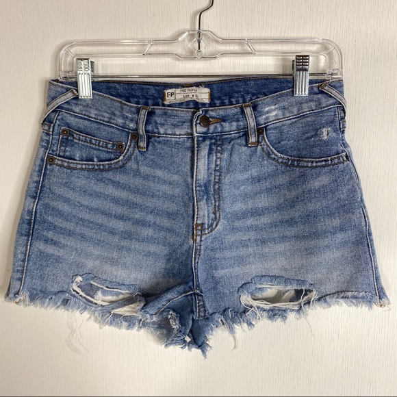 Free People Distressed Jean Shorts - Picture 2 of 13